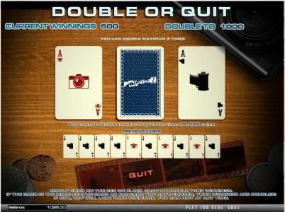 double or quit gamble feature - game board