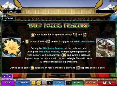 Wild Lotus Feature rules