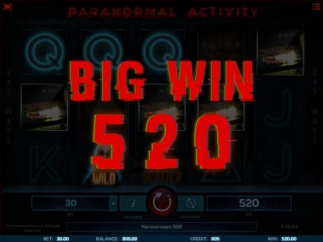 A 520 coin big win awarded.