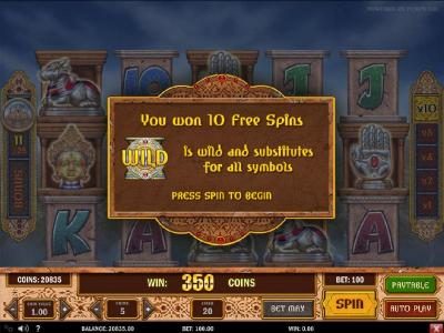 10 free spins have been awarded