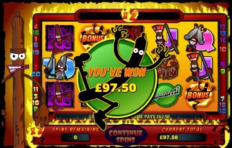 bonus feature pays out a 97.50 jackpot