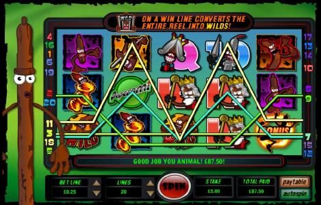 multiple winning paylines triggersan 87.50 jackpot