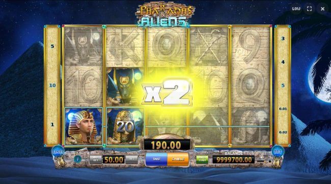 An x2 wild multipier triggers a 190.00 jackpot win.