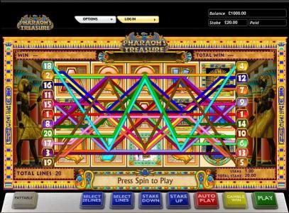 Pharaoh's Treasure slot game twenty pay out lines