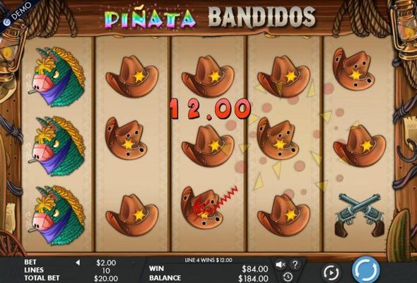 Multiple winning paylines triggers an 84.00 win!