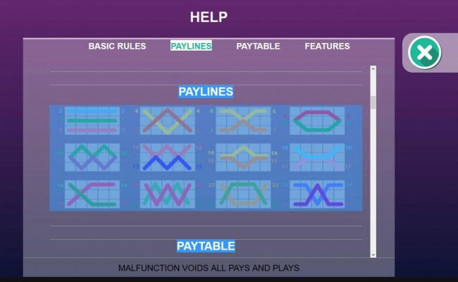 Payline Diagrams 1-25