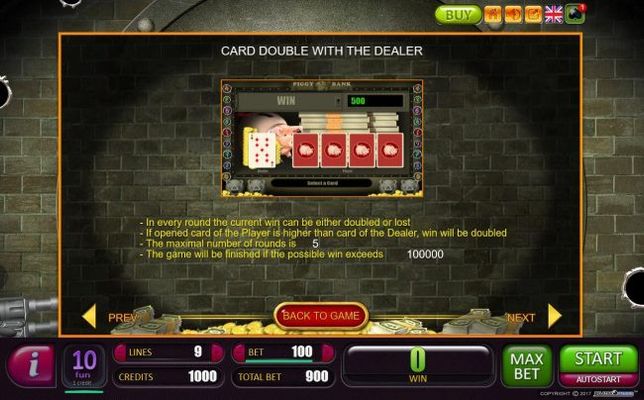 Card Double with the Dealer Rules