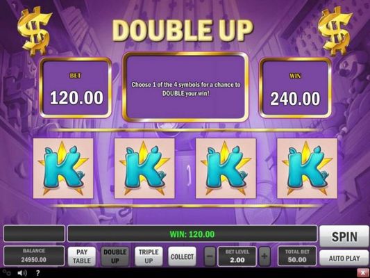 Double Up Gamble Feature Screen