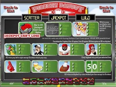 scatter, wild, jackpot and slot game symbols paytable