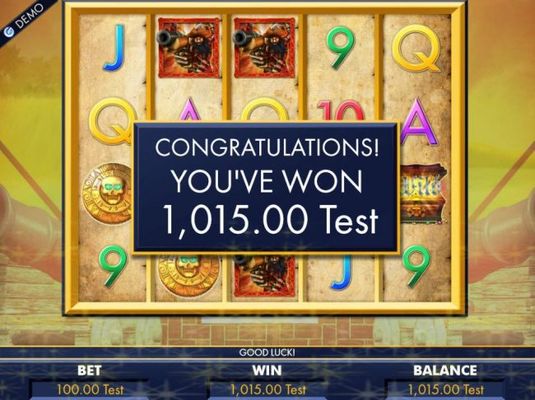 Free Spins feature pays out a total of 1,015.00