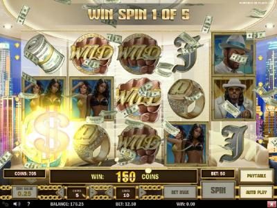 When the golden dollar sign scatter symbol appears anywhere on the reels an additional two free games are awarded during the Free Spins Feature