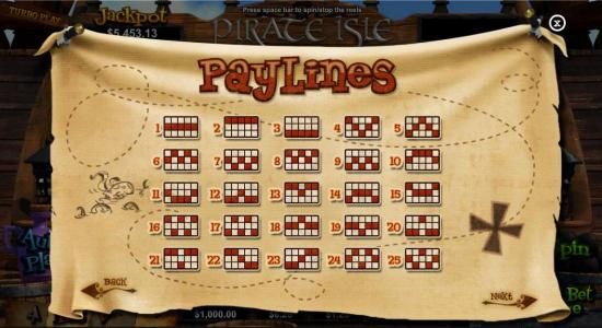 Payline Diagrams 1-25