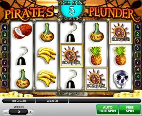 Three scatter symbols triggers the Free Spins feature.