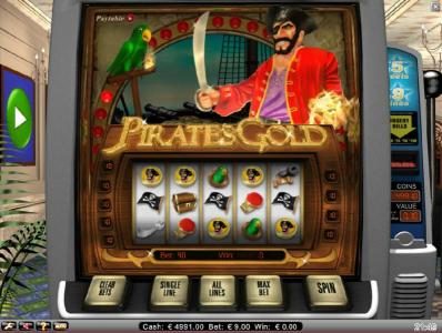 pirate coins on winning bet line triggers bonus game