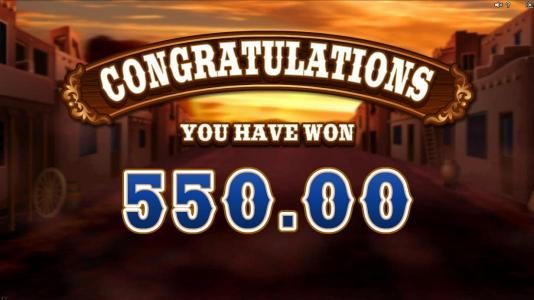 Bonus feature pays out 550.00