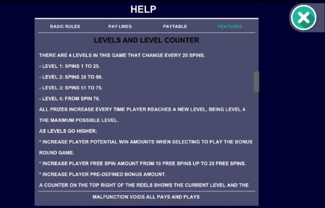 Levels and Level Counter Rules