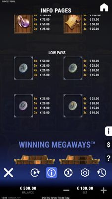 Low Value Symbols Paytable