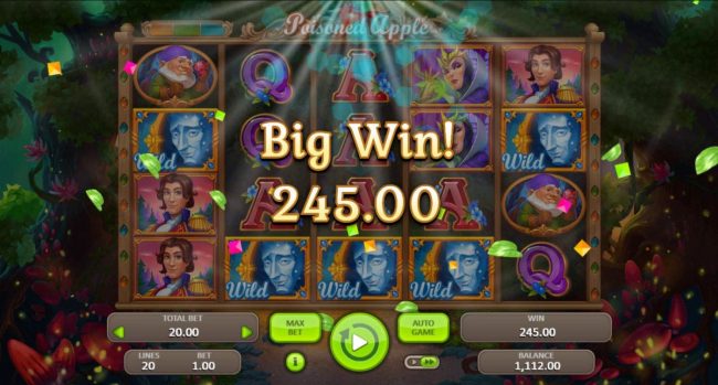Mirror wild feature leads to a 245.00 jackpot award