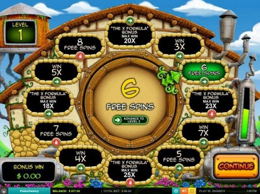 6 Free Spins awarded