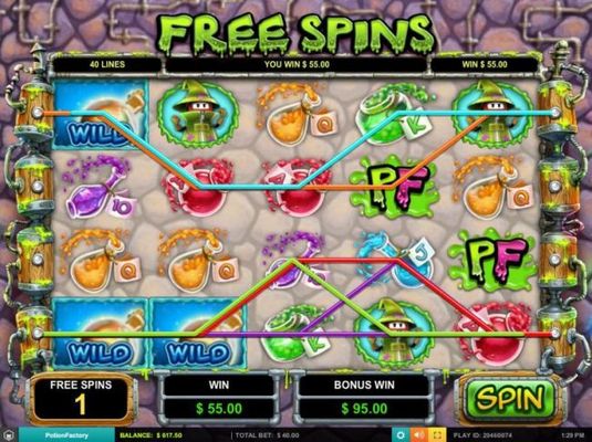 Free Spins game board