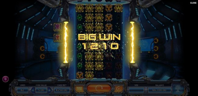 Respin feature triggers a 1210 coin big win.