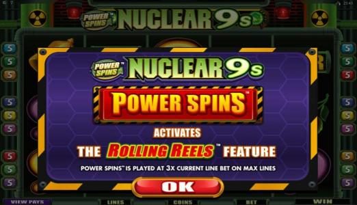 Power Spins Activates the Rolling Reels Feature