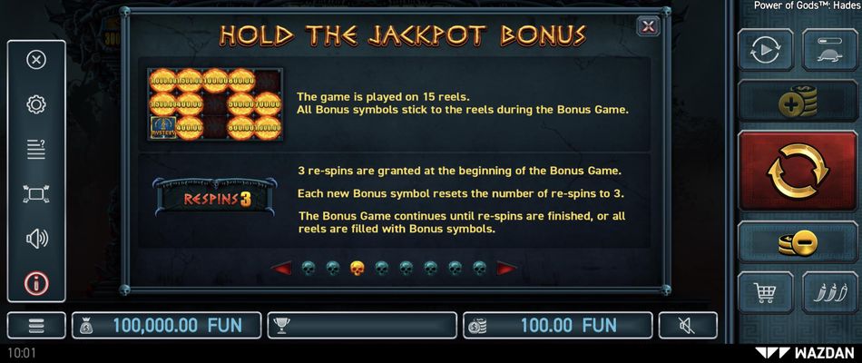 Hold The Jackpots Bonus