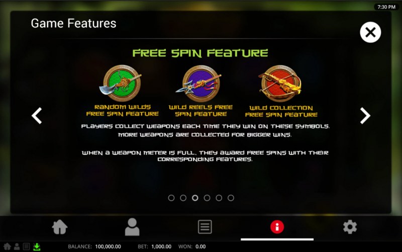 Panda Warrior :: Free Spin Feature Rules