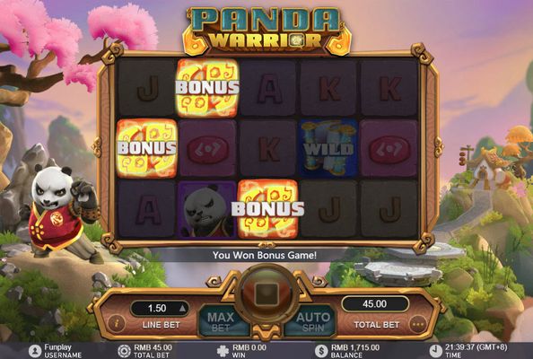 Panda Warrior :: Scatter symbols triggers the free spins feature