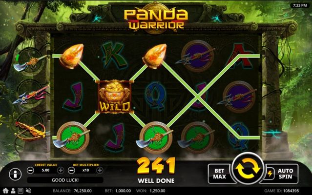 Panda Warrior :: A three of a kind win