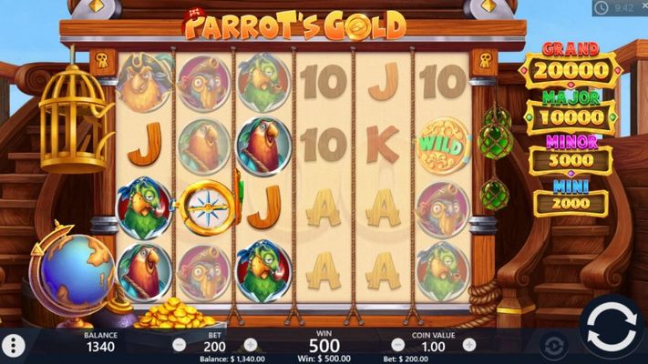 Parrot's Gold :: Multiple winning paylines