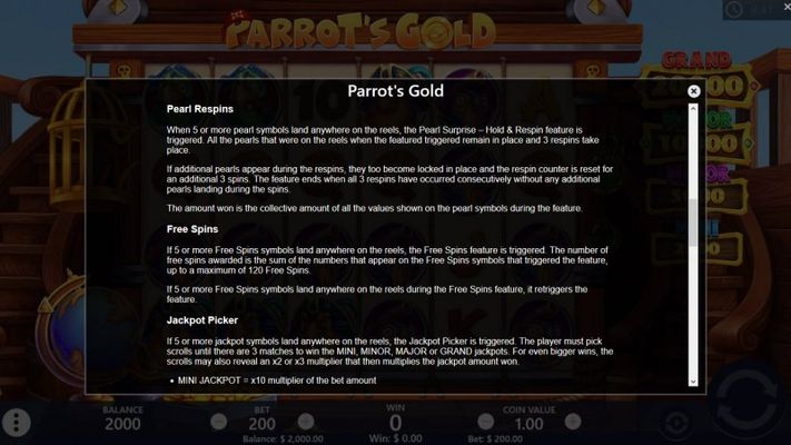 Parrot's Gold :: General Game Rules