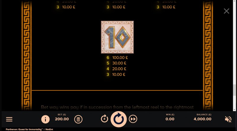 Paytable - Low Value Symbols