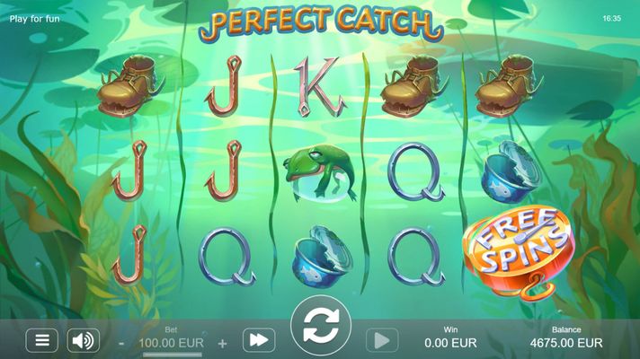 Perfect Catch :: Free spins triggered by landing scatter anywhere on reel 5