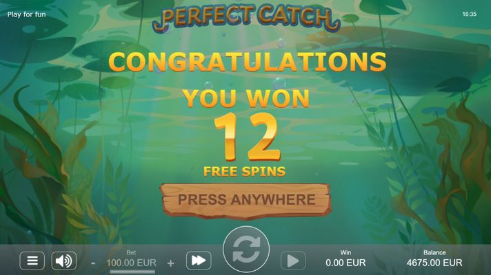 12 Free Spins Awarded