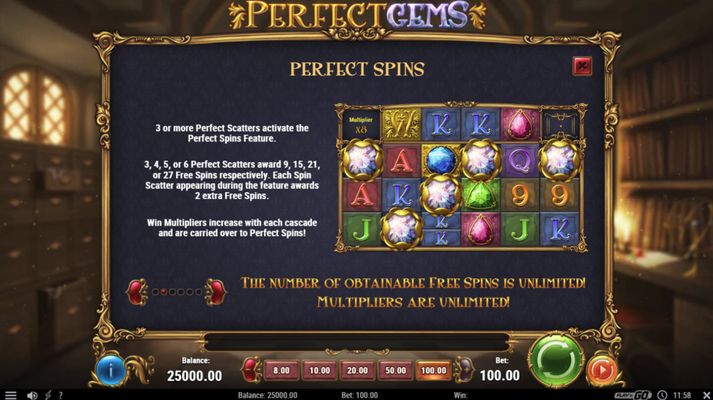 Perfect Gems :: Free Spins Rules