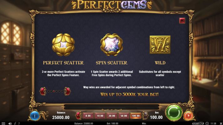 Perfect Gems :: Scatter and Wild Symbol Rules