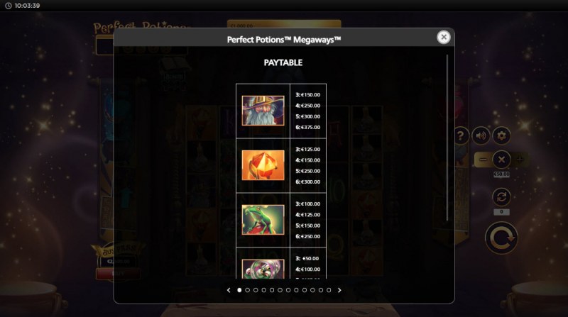Perfect Potions Megaways :: Paytable - High Value Symbols