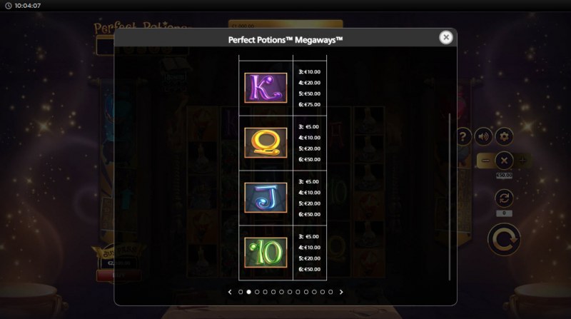 Perfect Potions Megaways :: Paytable - Low Value Symbols