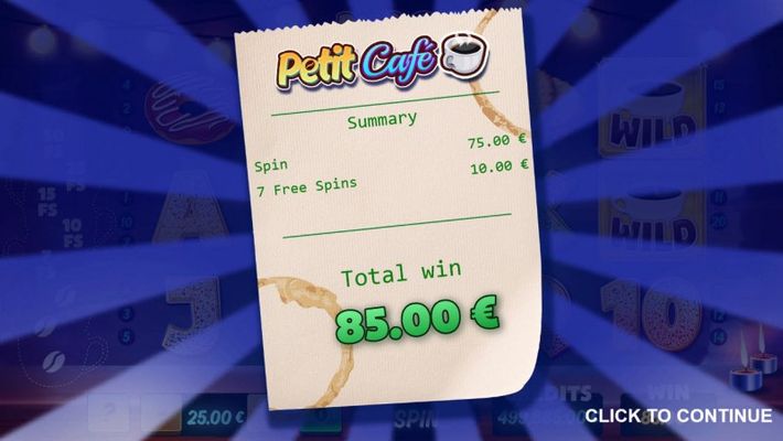 Petit Cafe :: Total free spins payout
