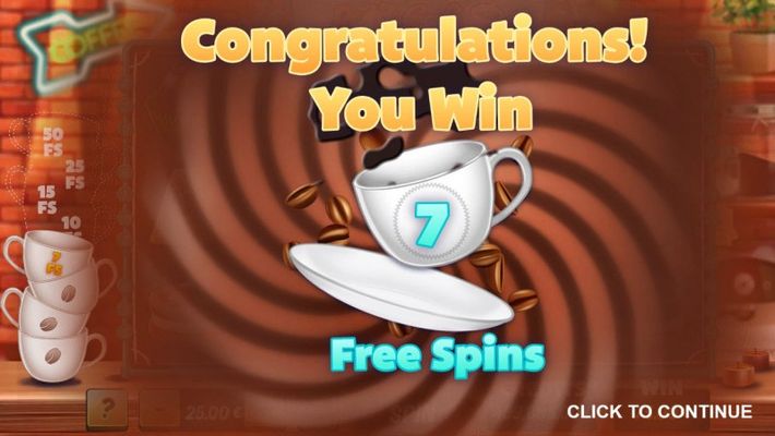 7 Free Spins Awarded