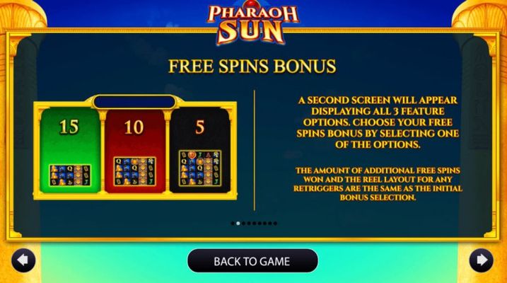 Pharaoh Sun :: Free Spins Rules