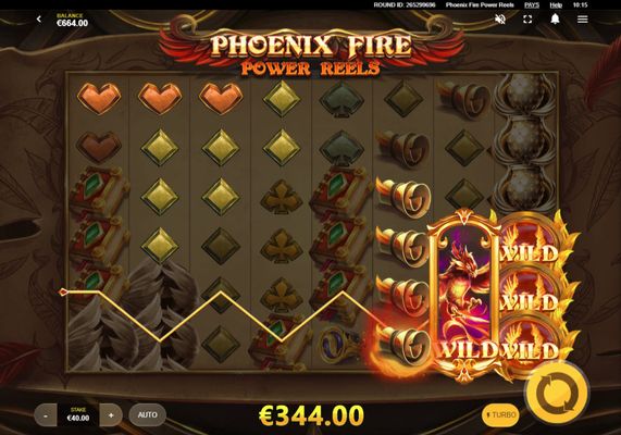 Phoenix Fire Power Reels :: Multiple winning combinations leads to a big win