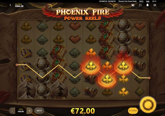 Phoenix Fire Power Reels :: Game pays on 3 or more adjacent symbols