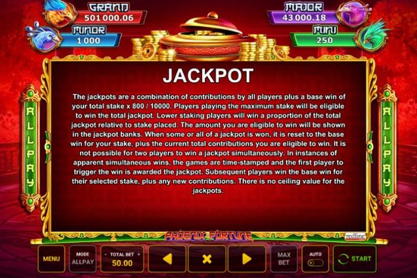 Phoenix Fortune :: Jackpot Rules