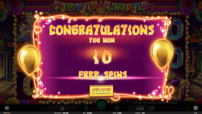 10 Free Spins Awarded