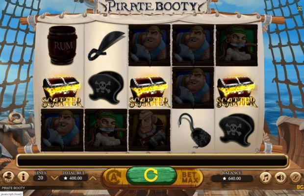 Pirate Booty :: Scatter symbols triggers the free spins feature