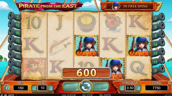 Scatter symbols triggers the free spins feature