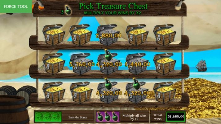 Pick treasure chest and a reveal a cash award