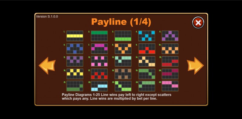 Paylines 1-25